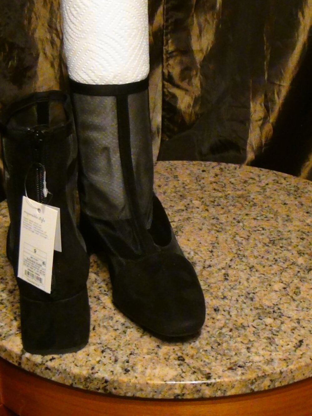 Women’s Celaena Mid-calf 1.75" Heel See-thru Boots Size 9 Black A New Day - Picture 10 of 13